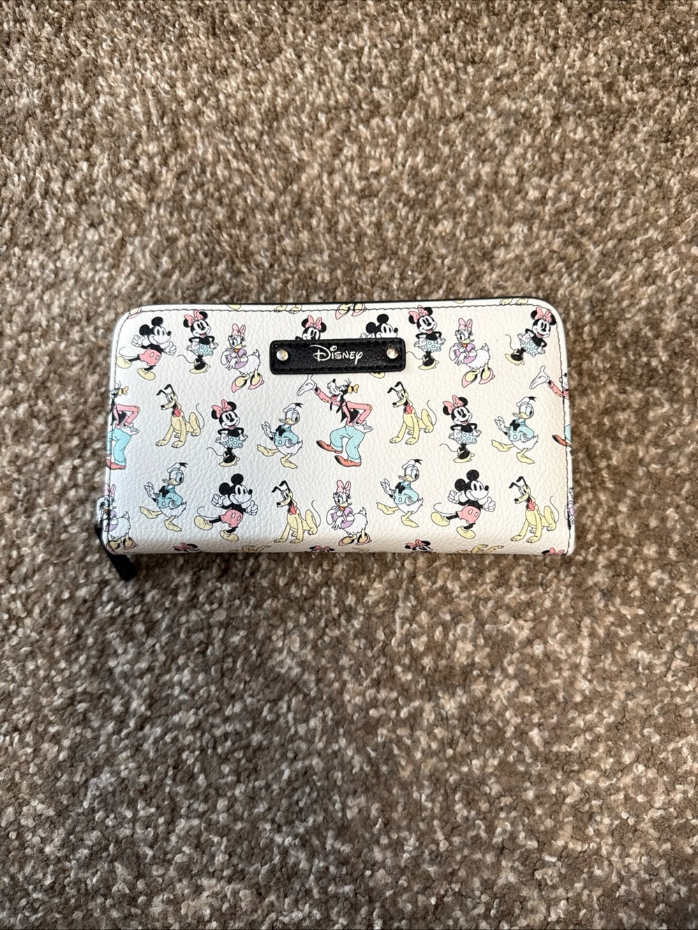 Disney White Wallet with Multicolor Mickey & Friends Print